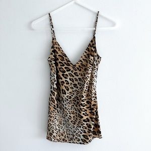 Frame Silk Leopard Print Cami Top XS